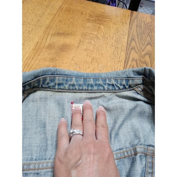 OLD NAVY Denim Jacket Jeans Womens MEDIUM Denim BLUE Preowned Summer Spring - Picture 4 of 12